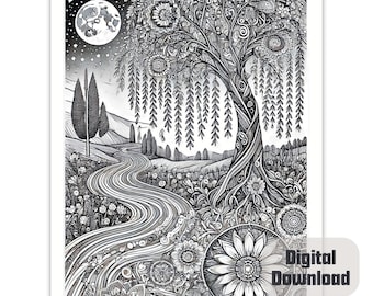 Nature Mandalas Coloring Pages | 29 Printable Designs (Digital Download)
