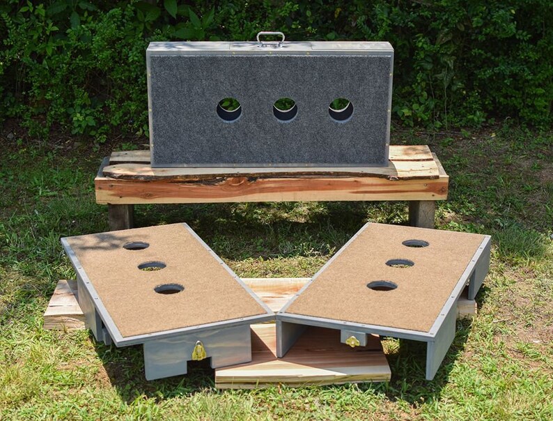 Three Hole Washer Toss Game Outdoor Lawn Game Etsy