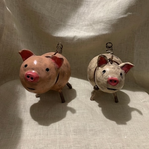 Paperclay Pig Figurine