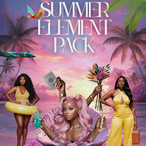 Summer Element Pack 100+ | Tropical PNG Graphics | Summer Aesthetic Content Creator Kit