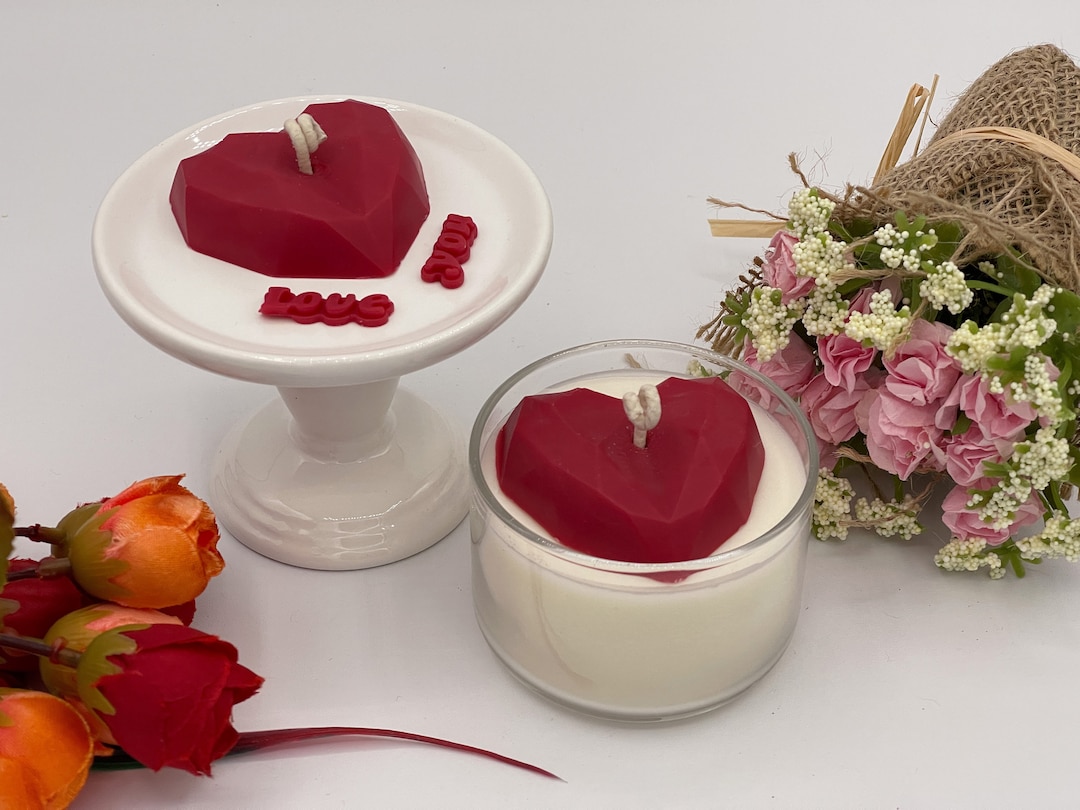 Heart Container Candle Valentines Day Gift Anniversary Etsy