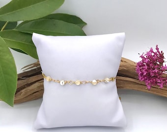 Bracelet doré pierre naturelle bracelet en perle de nacre taille ajustable