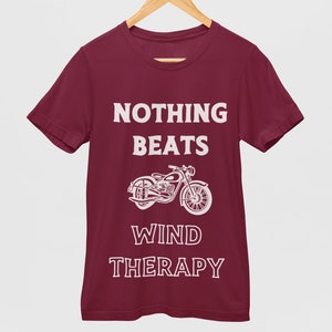 Camiseta para entusiastas de las motocicletas, camiseta de motociclista, regalo para amantes de las motocicletas, camiseta de terapia del viento, ropa de motocicleta unisex, camiseta de motociclista