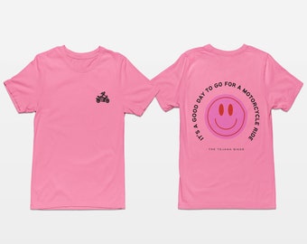 Camiseta de chica motociclista / Camiseta de motociclista / Vida en moto / Camiseta rosa / Camiseta azul / Mujeres rudas / Regalos para ella