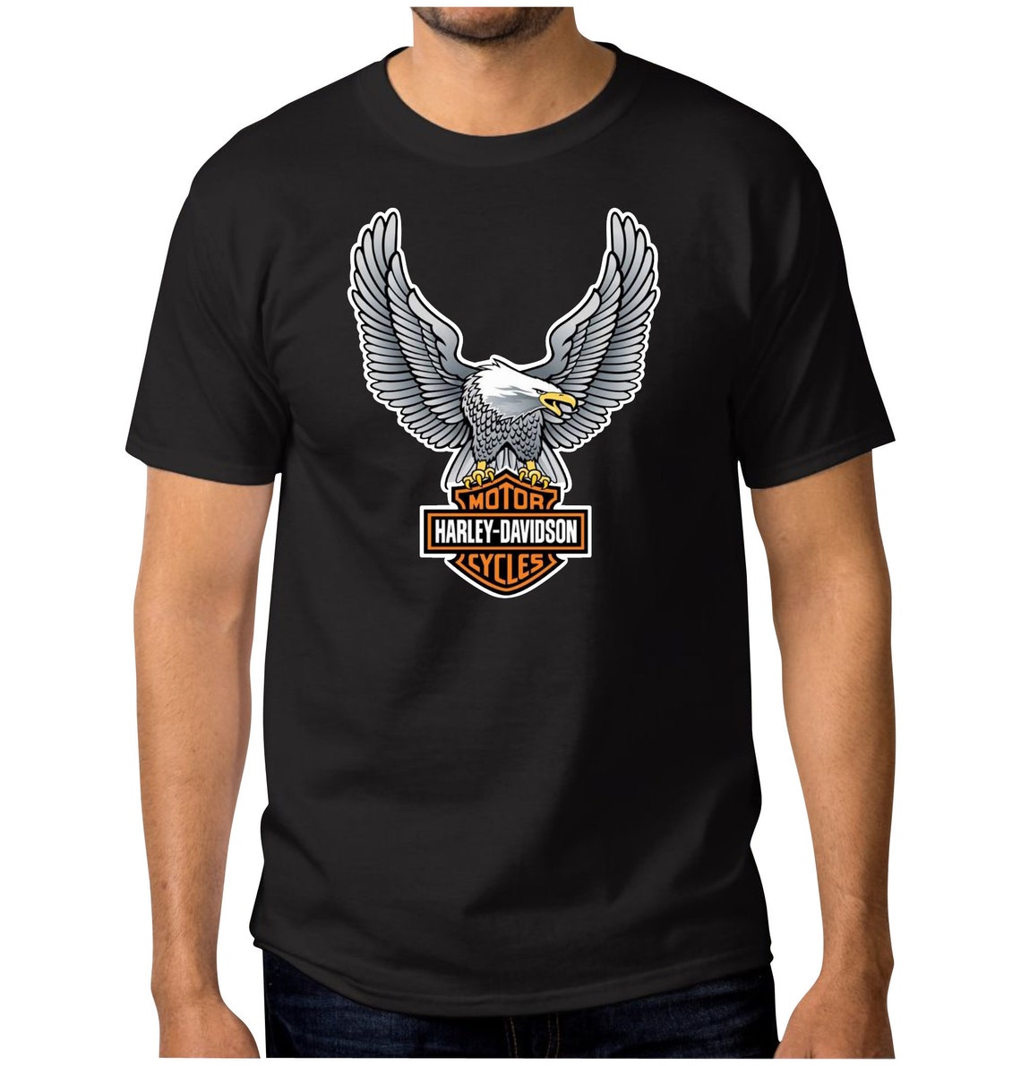 HarleyDavidson Eagle Motorcycle Tshirt Motorcycle Tshirt Etsy