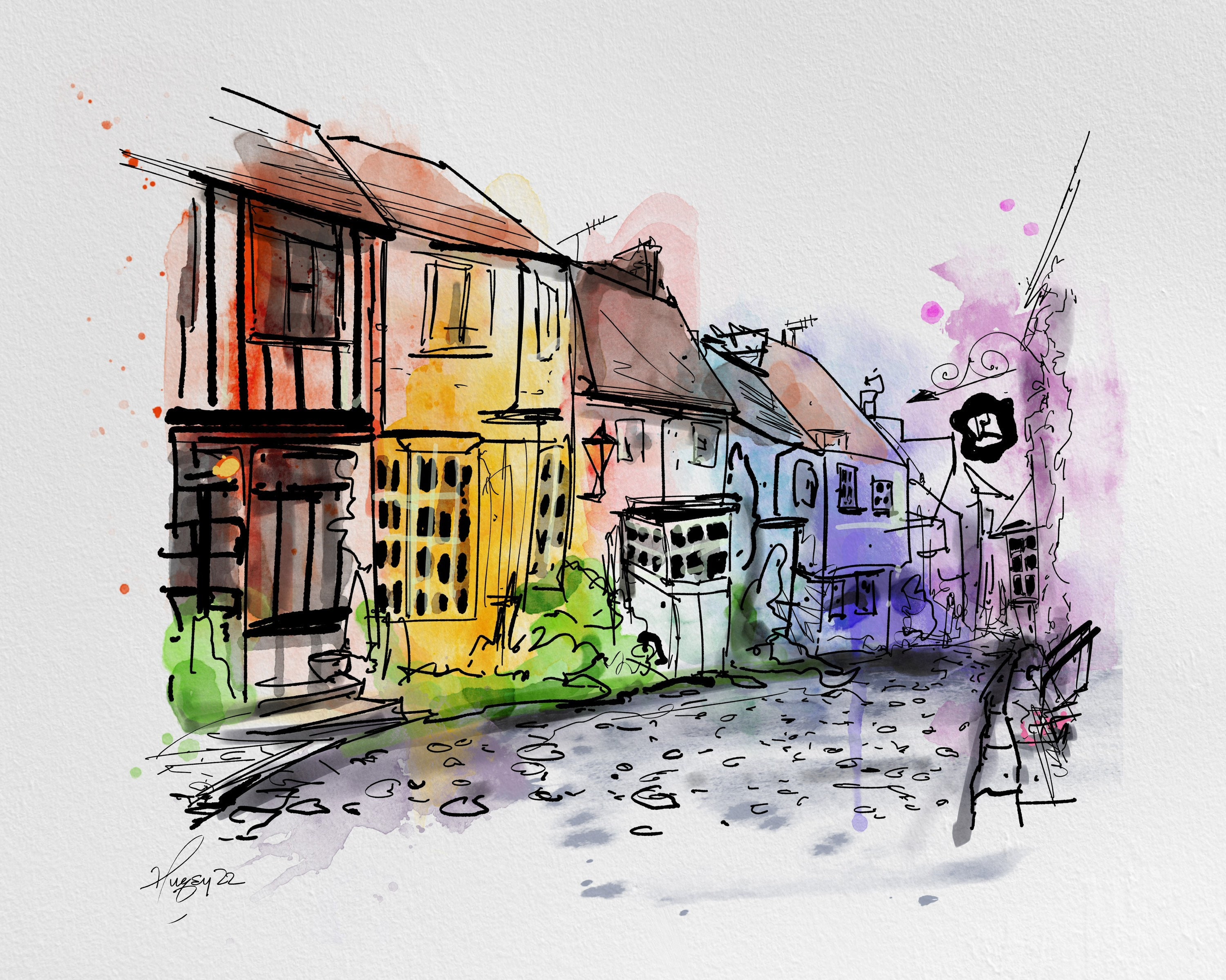 Urban Sketching Tutorial Watercolor Over Pen and Ink  Urban Sketching