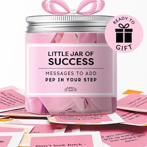 Jar of Success | 30 Messages, Life Skills, Self Care, Happy, Empowering, Motivational, Unique Small Gifts, Birthday, Anniversary