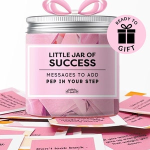 Succes Inspiratie Affirmatie Jar Levensvaardigheden, zelfzorg, blij, motiverend, terug naar school zorgpakket Unieke kleine cadeaus voor haar