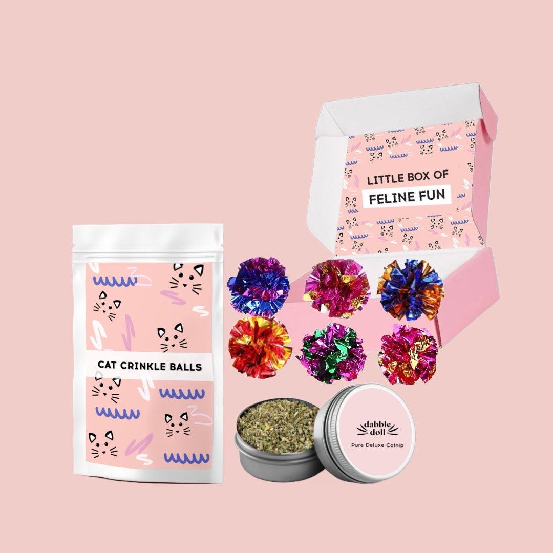 Cat Toy Gift Set Bundle, Mylar Balls Cat Toys, Cat Crinkle Ball, Cat Toys Balls, Cat Foil Balls