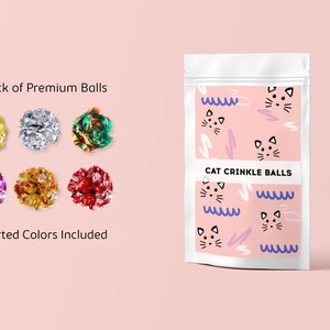 Crinkle Cat Toy, Mylar Balls Cat Toys, Cat Crinkle Ball, Cat Toys Balls, Cat Foil Balls, Toys Pet Balls | FREE SHIPPING