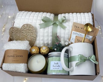 Hygge Gift Box: Cozy Self Care Package, Encouragement Gift for Mom