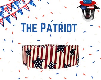Patriotic Stars and Stripes Dog Collar