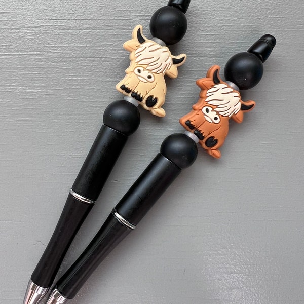 Highland Cow Pen - Black Ink (Silicon Beads)