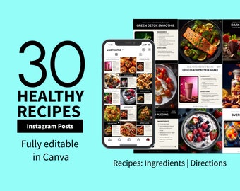 30 Healthy Recipes: Instagram Square Posts