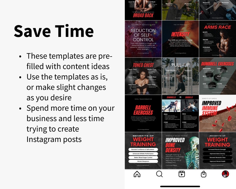 206 Personal Trainer Instagram Square Posts (1080 X 1080) - Etsy