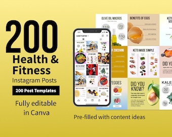 200 Instagram Vorlagen für Gesundheit und Fitness