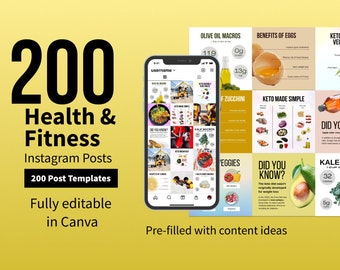 200 Gesundheit und Fitness Instagram Vorlagen