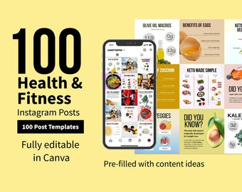 100 Gesundheit und Fitness Instagram Vorlagen