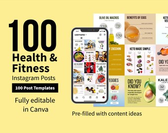 100 Gesundheit und Fitness Instagram Vorlagen