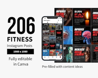 206 Personal Trainer Instagram Square Posts (1080 x 1080)