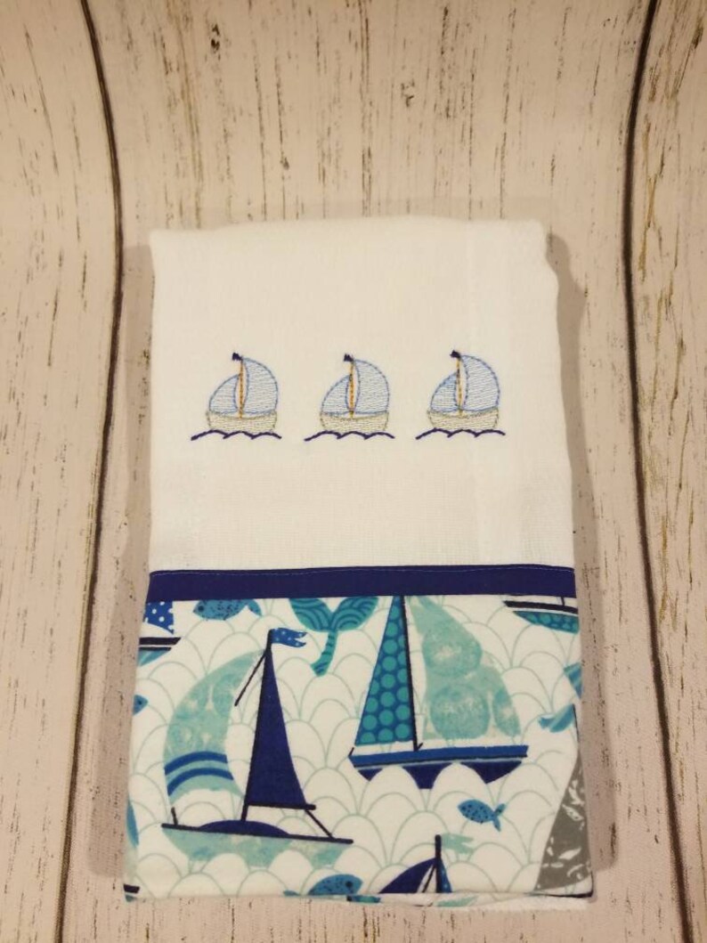 Sailing Burp Cloth /& Bib