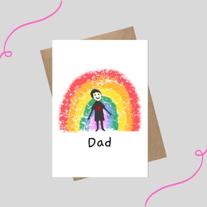 Papá, Día del Padre, cumpleaños, tarjeta de felicitación del arco iris, amor, Gaeilge