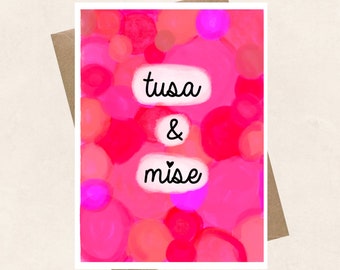 Tusa agus Mise, You and Me, Valentines, Love greeting card as Gaeilge