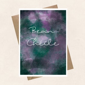 Bean chéile , épouse, mariage, Gaeilge, âme sœur, Saint Valentin, amour, anniversaire, carte de voeux, langue irlandaise