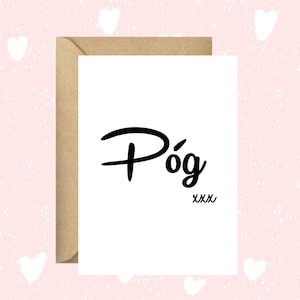 Póg, Kiss, Valentines, carte de vœux comme Gaeilge, amour