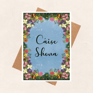Cáisc Shona, Frohe Ostern, Blumen, Gaeilge, irische Sprache, Grußkarte