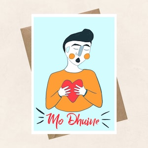 Mo Dhuine, minha pessoa, Gaeilge, amigo, Dia dos Namorados, cartão de felicitações, namorada, namorado, Chara, amor