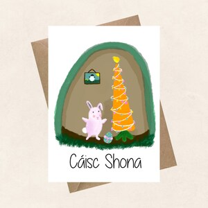 Cáisc Shona. Feliz Páscoa. Cartão de felicitações.