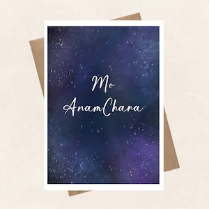 Mo Anamchara, âme soeur, Saint Valentin, amour, anniversaire, carte de voeux en Gaeilge, langue irlandaise
