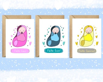 Personalised new baby cards, Gaeilge