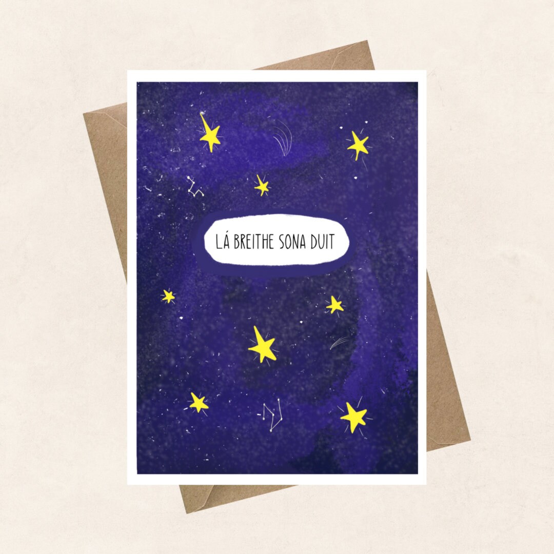 Birthday Card, Cárta Breithlá, Irish, Gaeilge, Happy Birthday Etsy