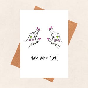 Ádh Mór Ort, good luck, best of luck, fingers crossed, greeting card, Irish, Gaeilge,