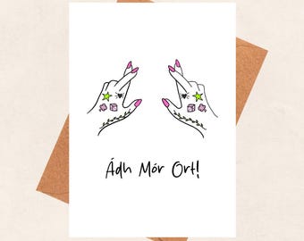 Ádh Mór Ort, viel Glück, viel Glück, Daumen drücken, Grußkarte, irisch, Gaeilge,