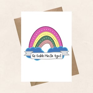 Allez Raibh Maith Agat, carte de voeux de remerciement comme Gaeilge, Rainbow