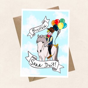 Breithlá Sona Duit, carte d'anniversaire cow-boy