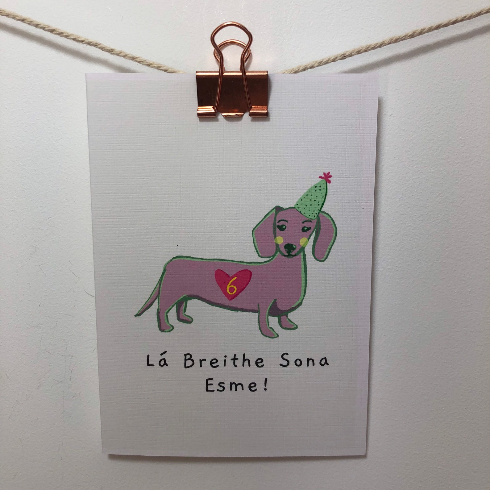 Personalised Doggy Birthday Card Gaeilge or English Etsy Ireland