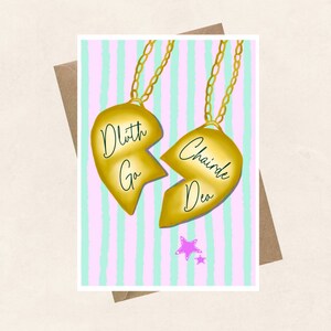 Meilleurs amis pour toujours, Gaeilge, amour, besties, anniversaire, carte de voeux comme Gaeilge, langue irlandaise,