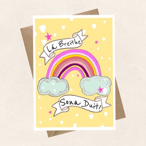 Breithlá Sona Duit, Regenboog, Ierse taal, Wenskaart, Kinderen