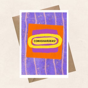 Parabéns, cartão comemorativo Comhghairdeas, irlandês, gaélico,
