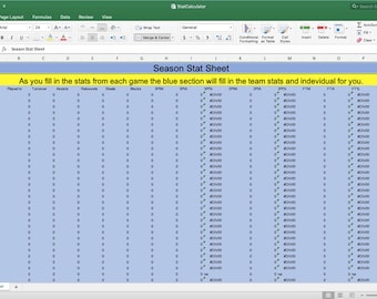 Basketball Stat Excel Calculator