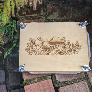 Mushroom Engraved Flower Press Kit | Personalized Wood Press | Herb Press Kit | Botanical Press | Flower Preservation | Mushroomcore Gift