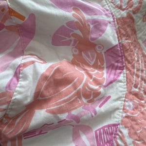 Vintage Lilly Pulitzer Bucket Hat Women's Pink Orange Cockatoo Print Terry Lined image 8