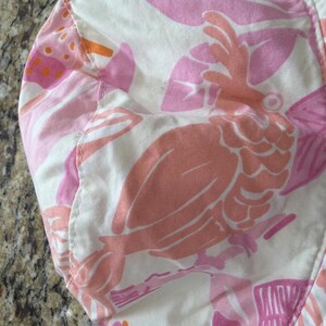 Vintage Lilly Pulitzer Bucket Hat Women's Pink Orange Cockatoo Print Terry Lined image 7
