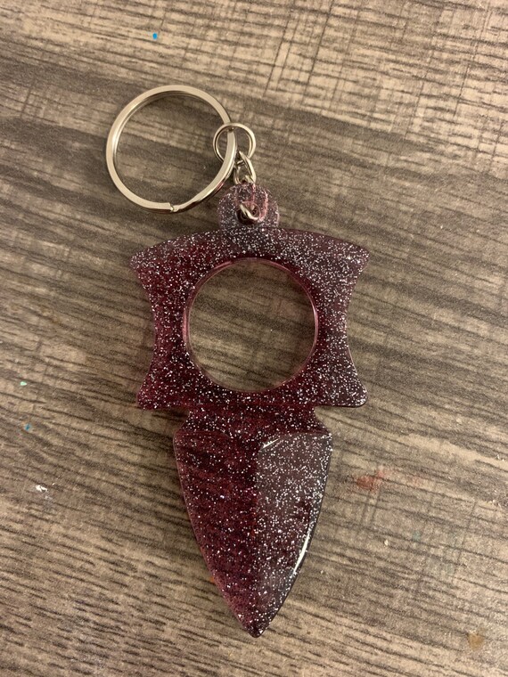 Wide Knife Keychain Etsy
