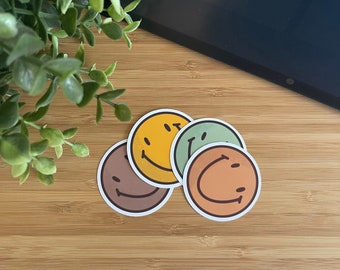 Smiley Face Sticker|cute Gifts|retro|smile Sticker|funky|vintage|smiley Sticker|happy Sticker|boho Smiley Sticker