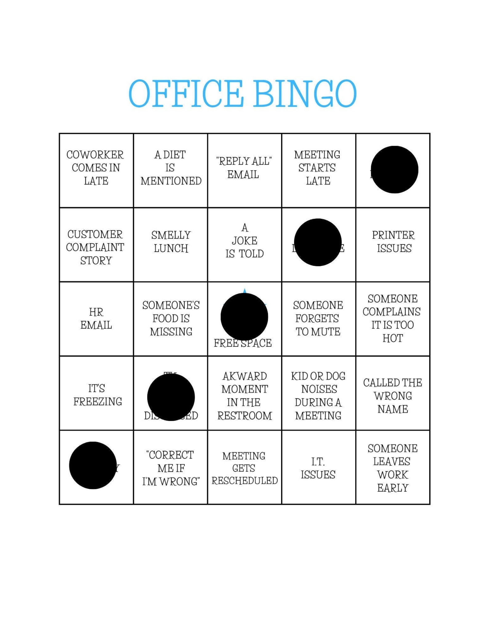 Workplace Icebreaker Bingo Template